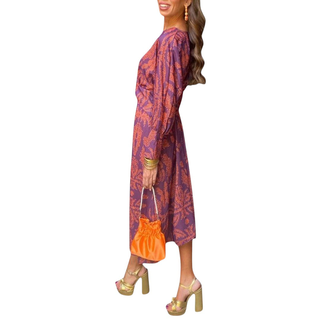 Arielle | Boho luksuzna preklopna haljina, casual chic spoj