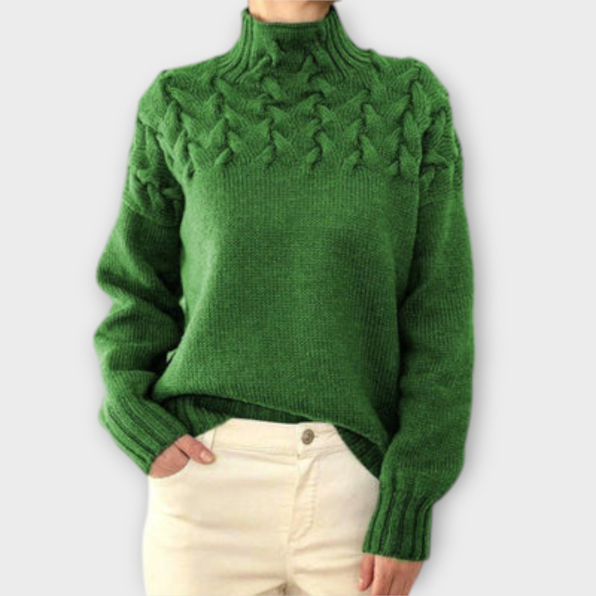 Eva | ženski pulover s pletenim detaljem za žene
