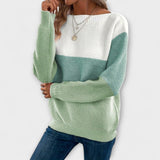 Clara | Elegantni trobojni patchwork pulover