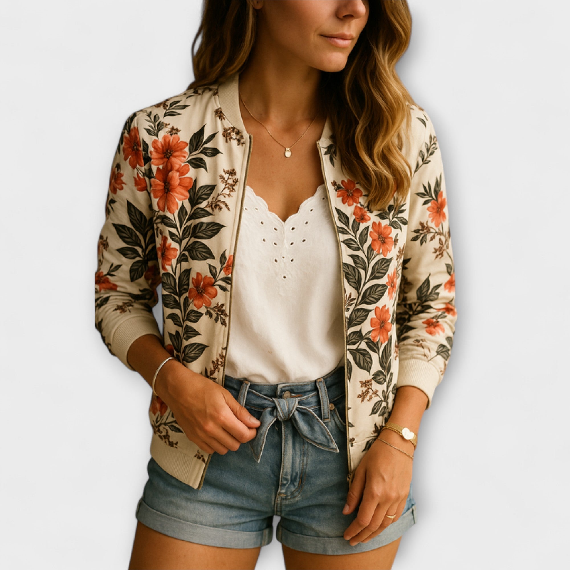 Leona | Cvjetna bomber jakna