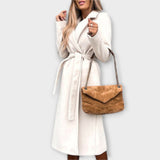 Zorka | Ženski elegantni dugi kaput s pojasom