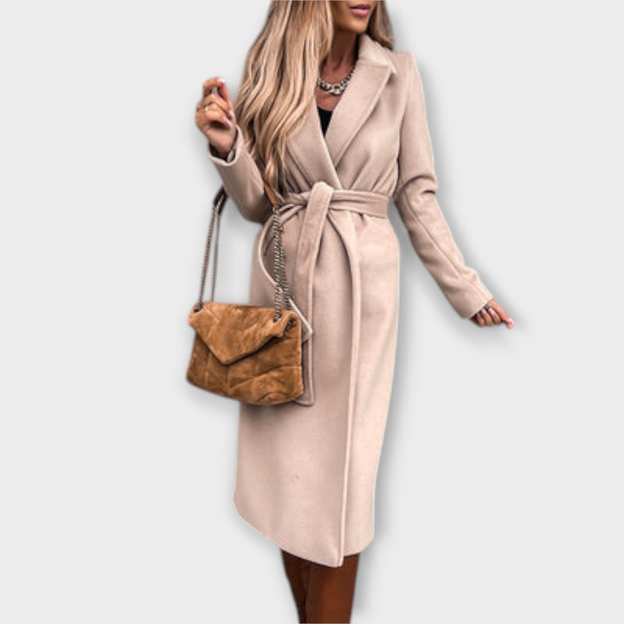 Zorka | Ženski elegantni dugi kaput s pojasom