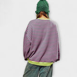 Mary | Prugasti Oversize Pulover