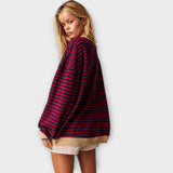 Mary | Prugasti Oversize Pulover