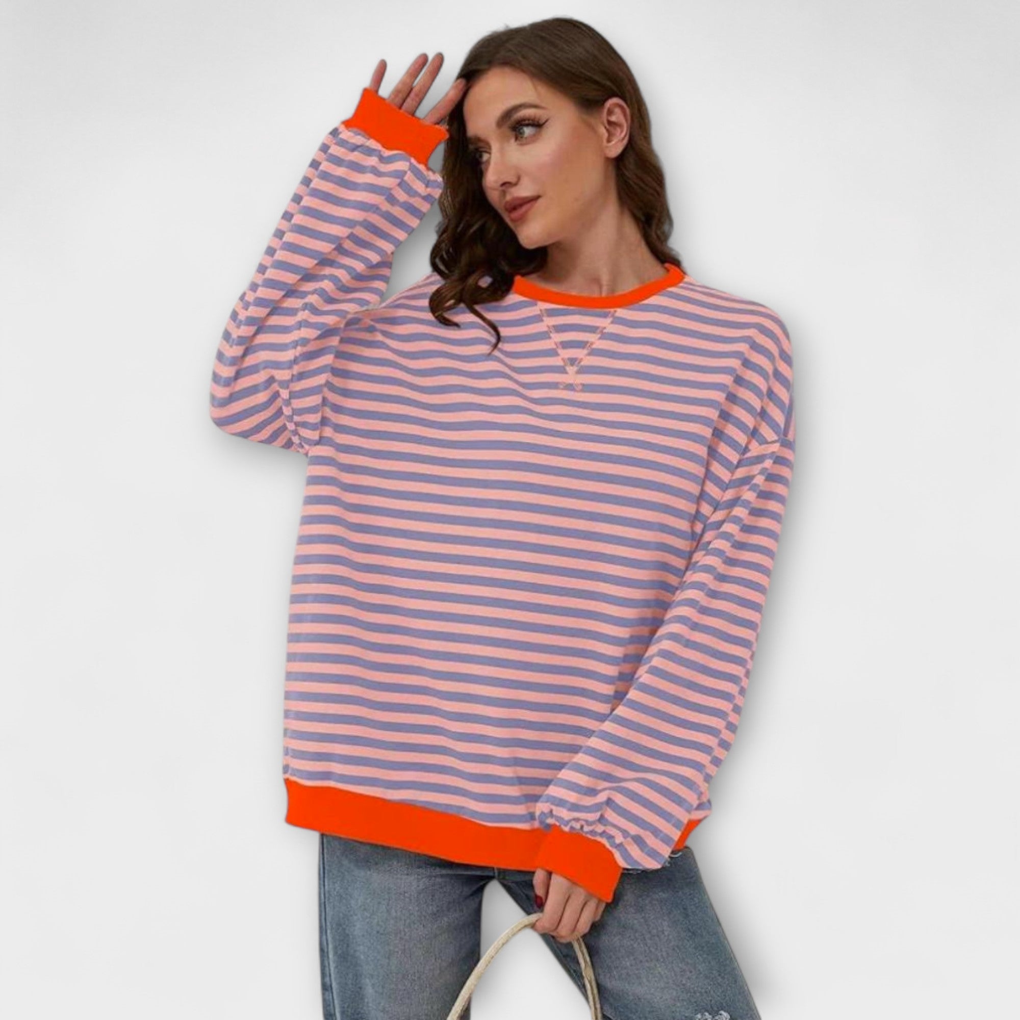 Mary | Prugasti Oversize Pulover