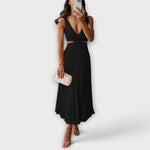Elegantna midi večernja haljina s plisom - A minha loja