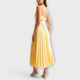Elegantna midi večernja haljina s plisom - A minha loja