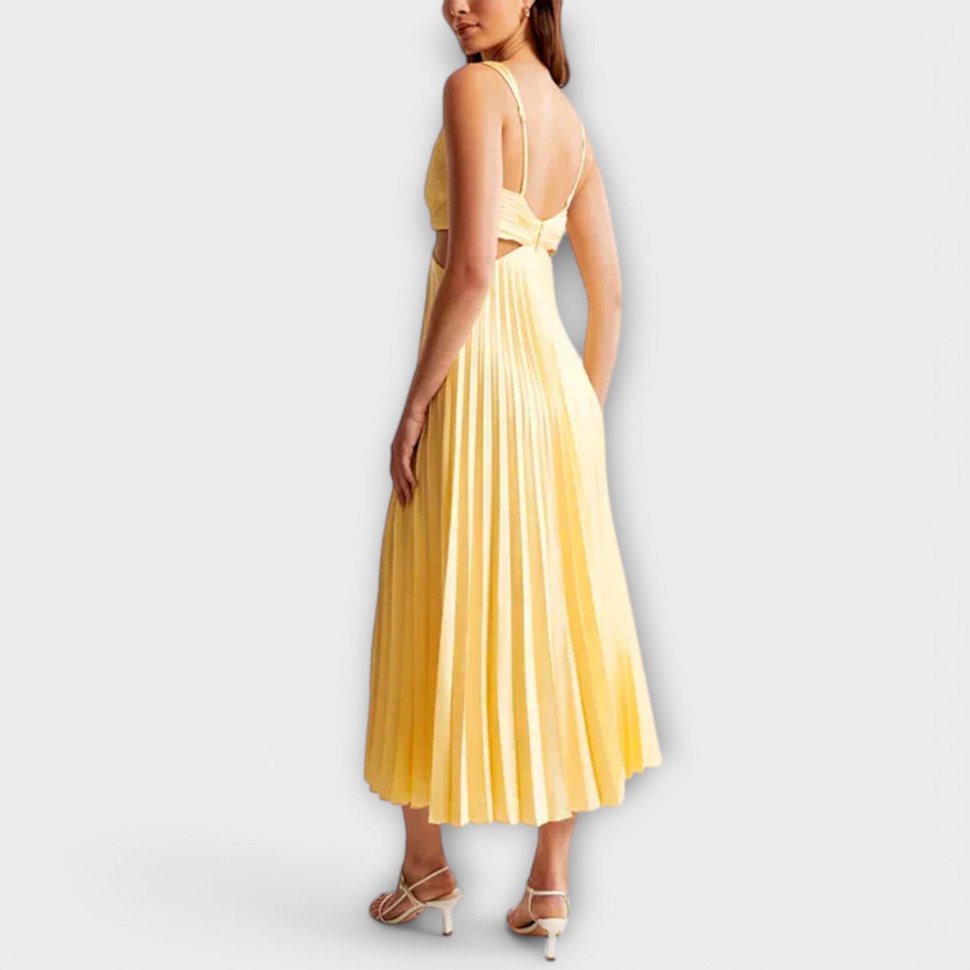 Elegantna midi večernja haljina s plisom - A minha loja