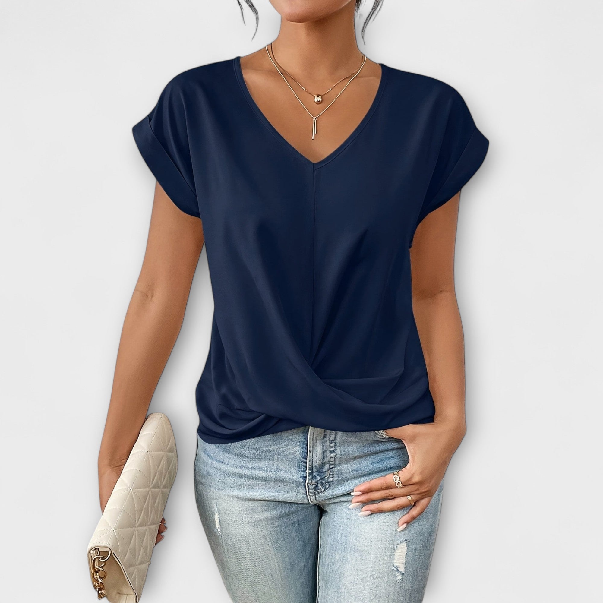 Eloise - Top s V - izrezom i detaljem čvora - A minha loja
