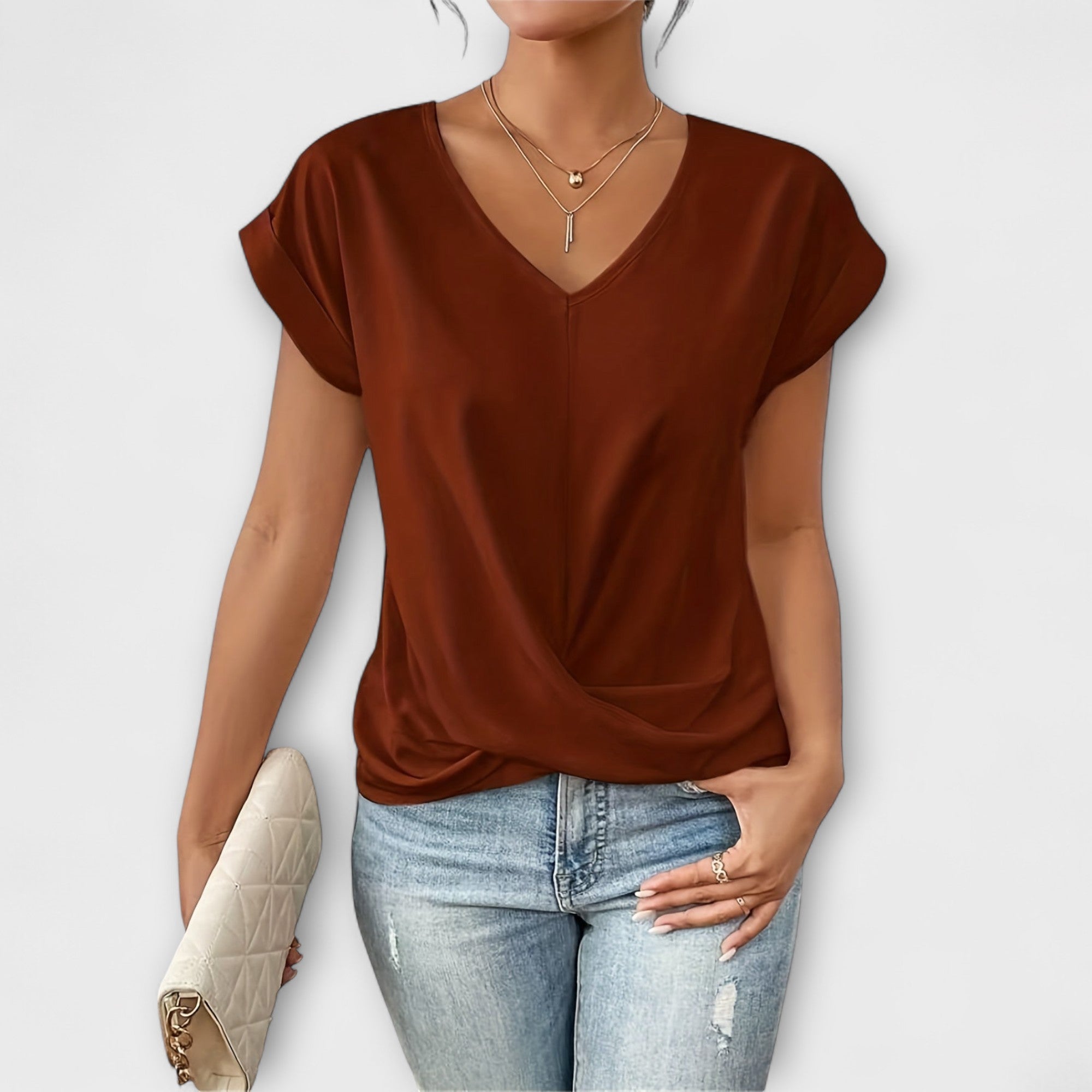 Eloise - Top s V - izrezom i detaljem čvora - A minha loja