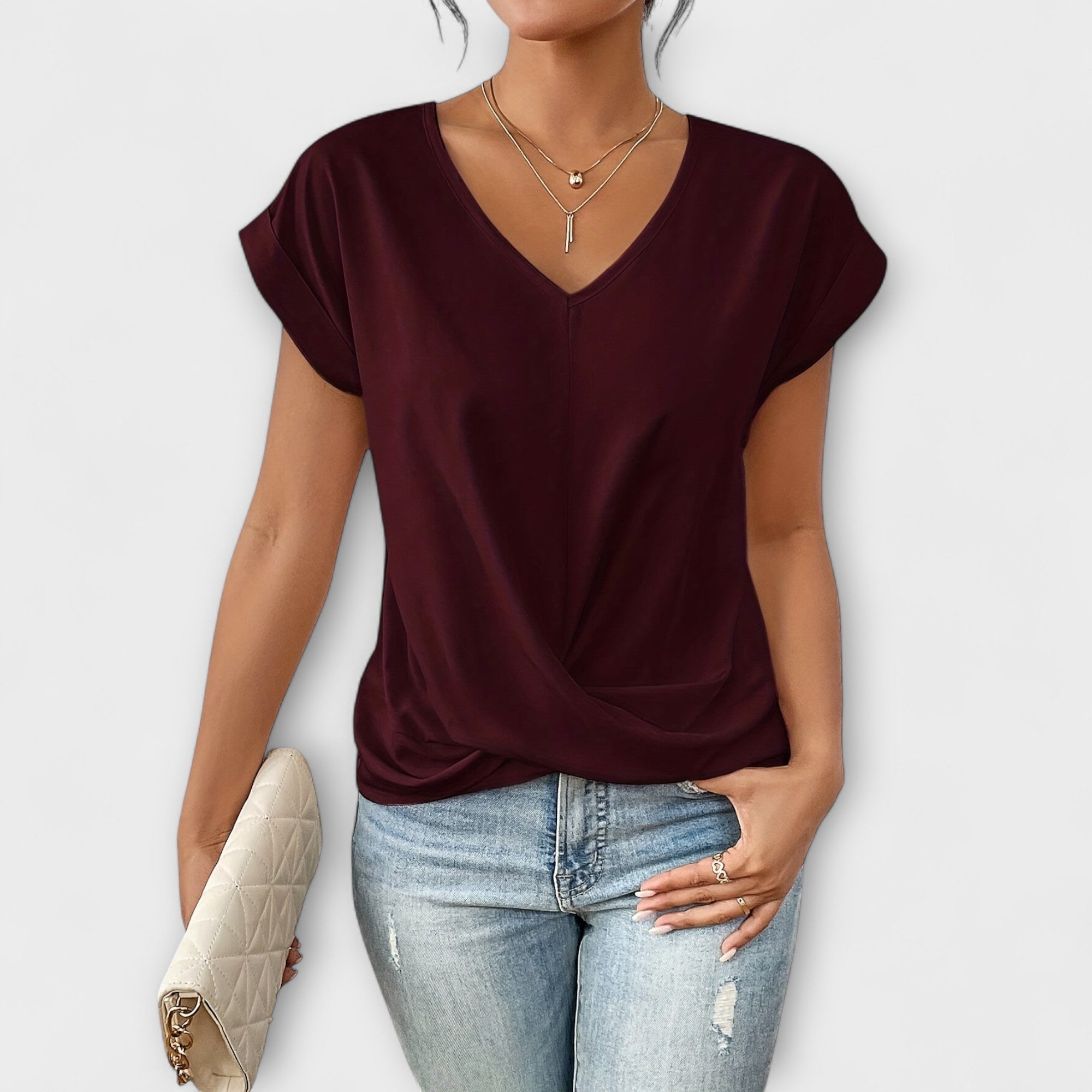 Eloise - Top s V - izrezom i detaljem čvora - A minha loja