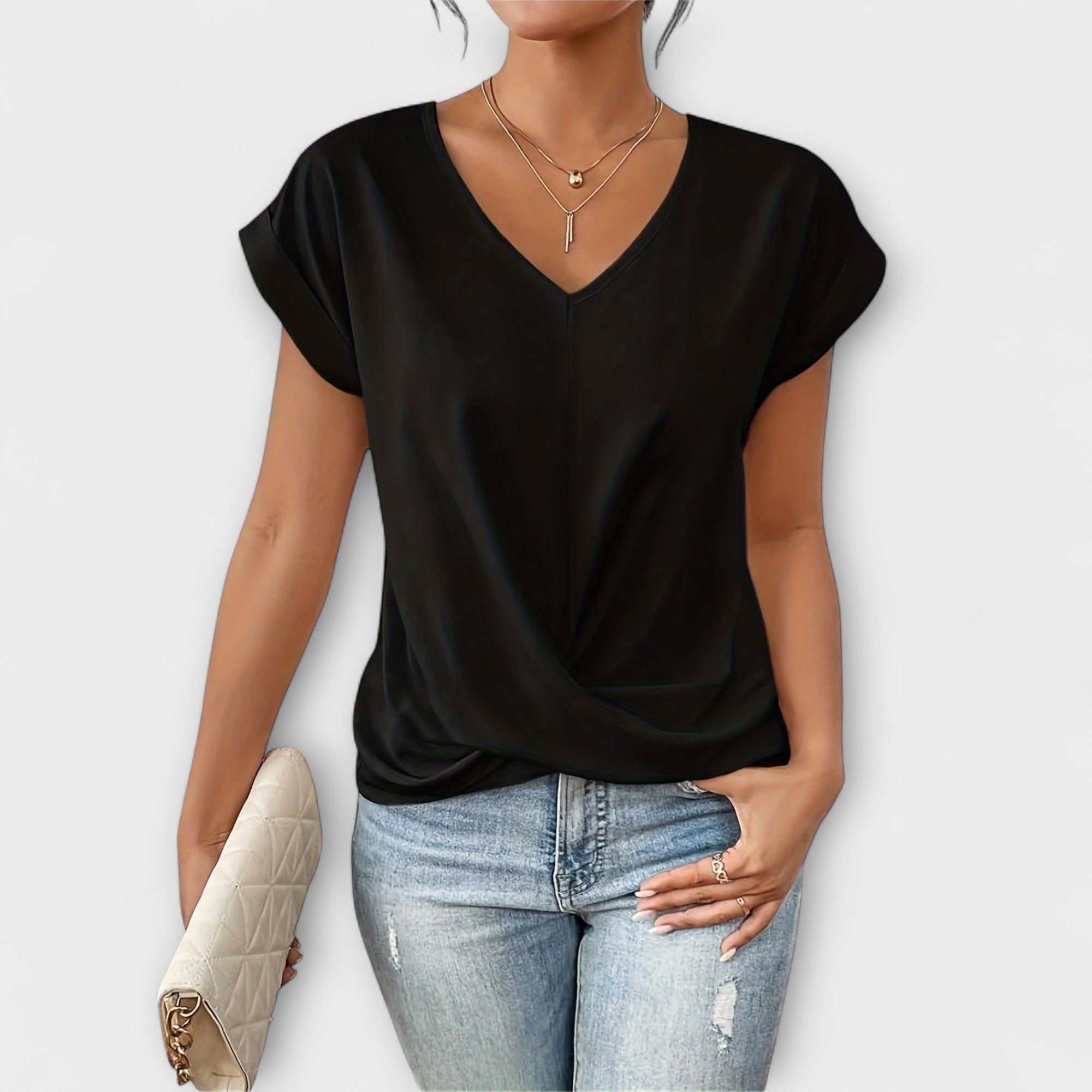 Eloise - Top s V - izrezom i detaljem čvora - A minha loja