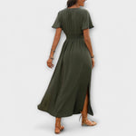 Heather - Elegantna boho haljina s V izrezom i dugim rukavima - A minha loja