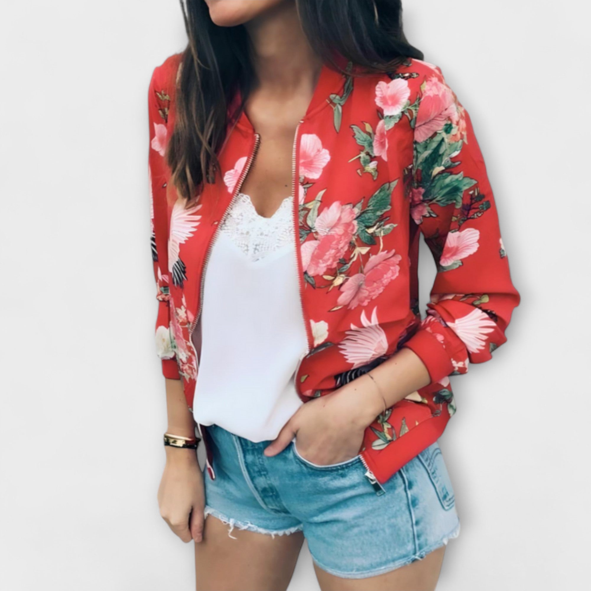 Leona | Cvjetna bomber jakna