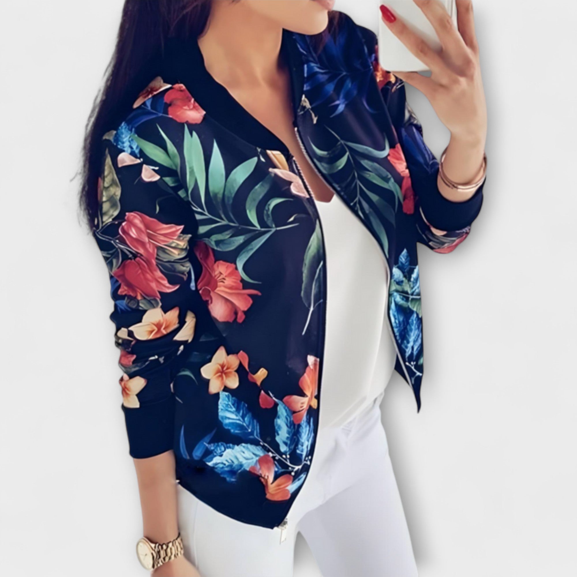 Leona | Cvjetna bomber jakna